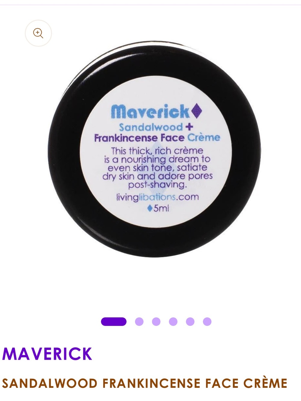 Maverick Sandalwood + Frankincense Face Crème - Black Jar 50 ml
